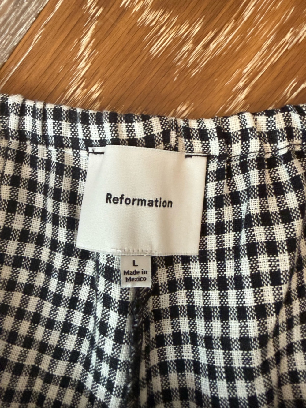 Reformation Tiffie Linen Shorts black checked nwot - Picture 7 of 9